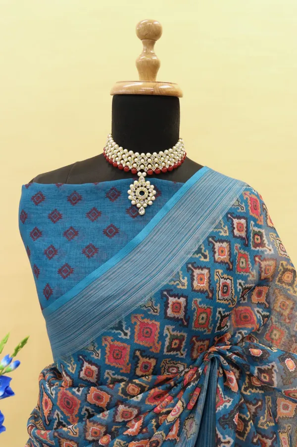 LINEN_FABRIC_DIGITAL_PRINT_SAREE